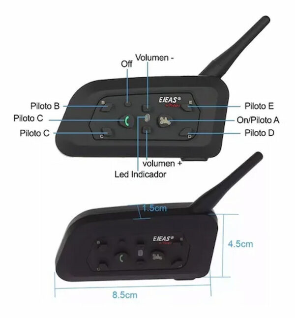 Intercomunicadores Bluetooth Moto EJEAS V6 Pro - Imagen 4